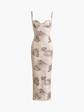 Langes Camisole-Kleid mit Vintage-Blumendruck